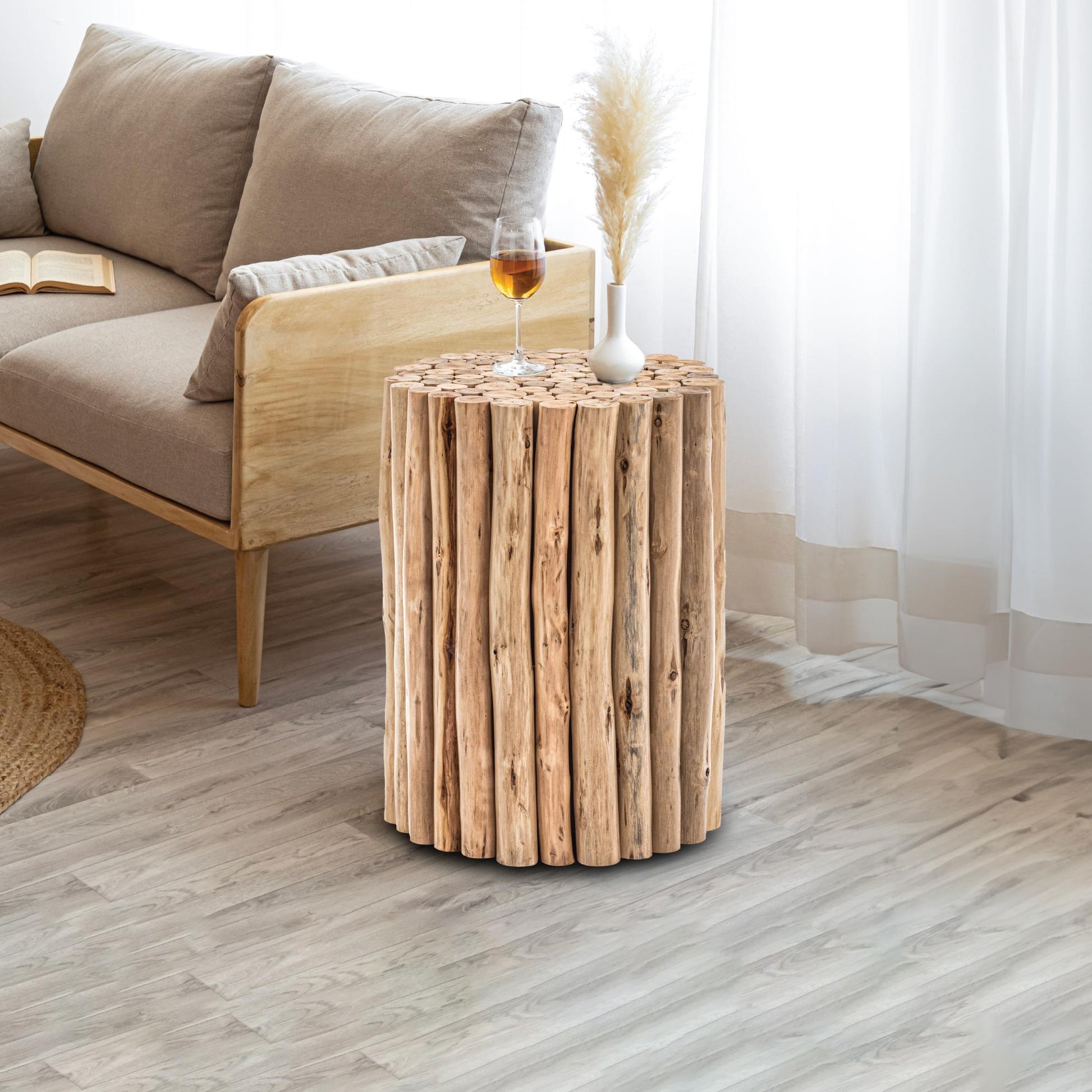 Et1009 16 End Table Natural Natural Primary Living Space Contemporary,Modern Open Storage Coffee & End Tables Wood