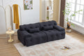 Large Size 2 Seater Sofa, Pure Foam Comfy Sofa Couch, Modern Lounge Sofa For Living Room, Apartment Dark Gray Foam Spring