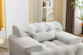 Large Size 1 Seater Sofa, Pure Foam Comfy Sofa Couch, Modern Lounge Sofa For Living Room, Apartment Beige Foam Spring