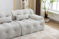 Large Size 2 Seater Sofa, Pure Foam Comfy Sofa Couch, Modern Lounge Sofa For Living Room, Apartment Beige Foam Spring