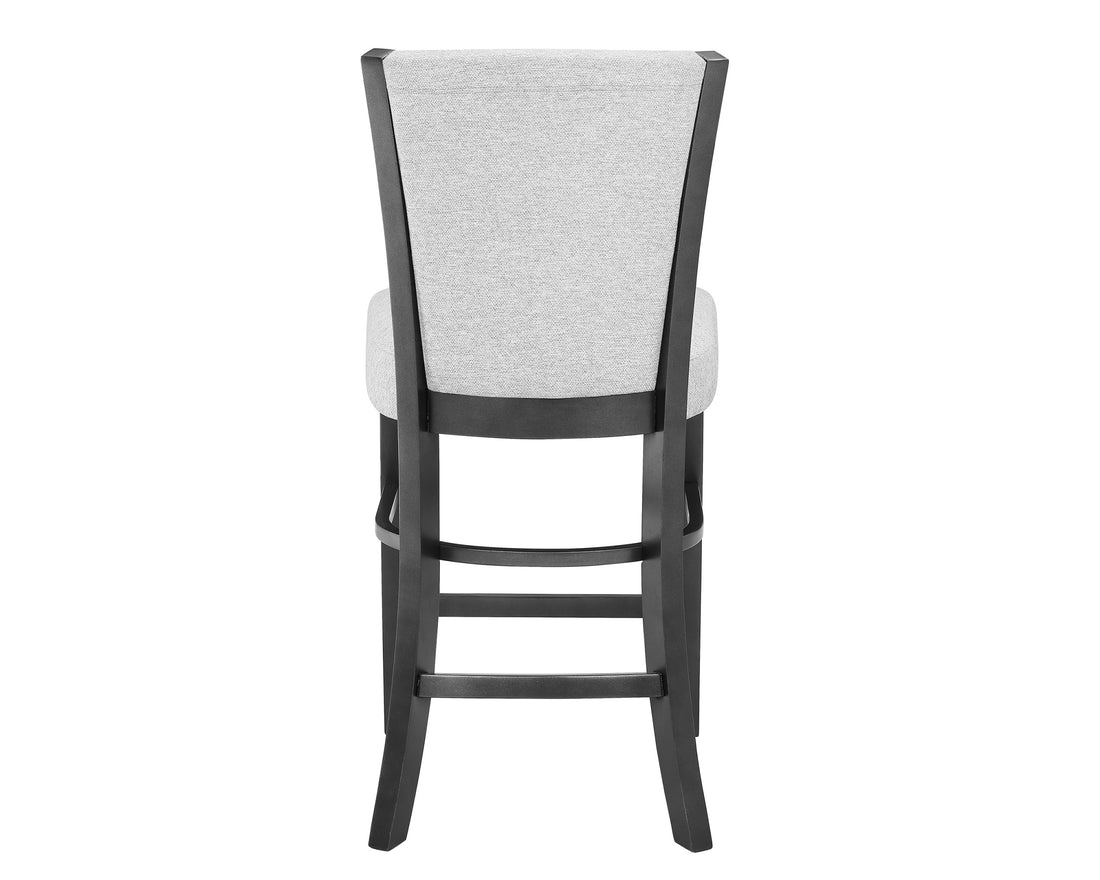 2Pc Contemporary Glam Upholstered Counter Height Dining Side Chair Padded Dove Gray Fabric Upholstery Seat Back Wooden Furniture Gray Dining Room Contemporary,Farmhouse Dining Chairs Wood