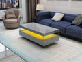 Ria Modern & Contemporary Style Built In Led Style Coffee Table In Gray Color Made With Wood & Glossy Finish Gray Primary Living Space Modern Rectangular Drawers Coffee & End Tables Glossy Solid Wood Mdf Wood