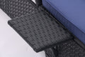Outdoor Patio Chaise Lounge Chair,Lying In Bed With Pe Rattan And Steel Frame,Pe Wickers,Pool Recliners With Elegant Reclining Adjustable Backrest And Removable Cushions Sets Of 2 Black Navy Blue Yes Black Blue Weather Resistant Frame Pe Rattan Iron