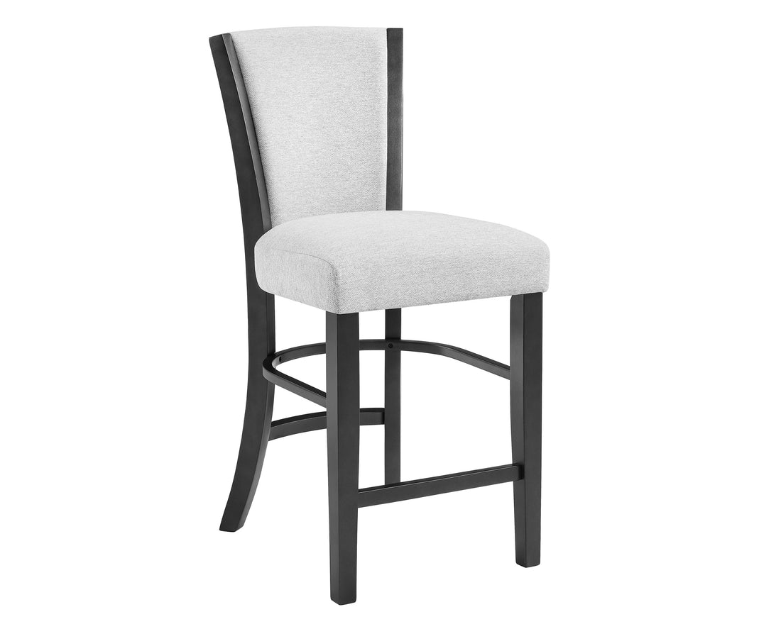 2Pc Contemporary Glam Upholstered Counter Height Dining Side Chair Padded Dove Gray Fabric Upholstery Seat Back Wooden Furniture Gray Dining Room Contemporary,Farmhouse Dining Chairs Wood