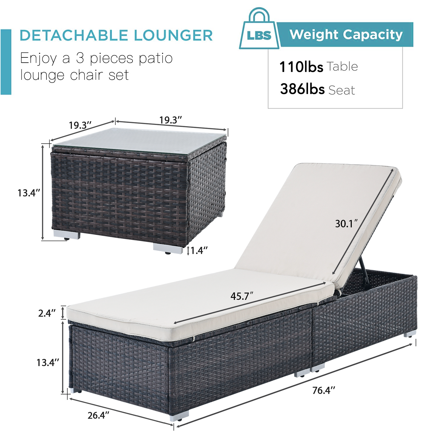 Outdoor Patio Chaise Lounge Chair,Lying In Bed With Pe Rattan And Steel Frame,Pe Wickers,Pool Recliners With Elegant Reclining Adjustable Backrest And Removable Cushions Sets Of 3 Brown Beige Yes Brown Beige Weather Resistant Frame Pe Rattan Iron
