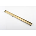 36 Inches Linear Shower Drain, Included Hair Strainer And Leveling Feet Brushed Gold Stainless Steel