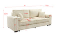 91''Large Sofa Bed With Storage, Modern 3 Seater Couch Furniture, Three Seat Classic Upholstered Back Sofa For Small Spaces, Living Room, Bedroom, Apartment,Beige Light Brown Wood Primary Living Space Heavy Duty Eucalyptus 3 Seat Beige Polyester Soft