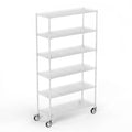 6 Tier Shelf Wire Shelving Unit Fence Shelf Fw 6T1848 W Lkj White Iron Plastic