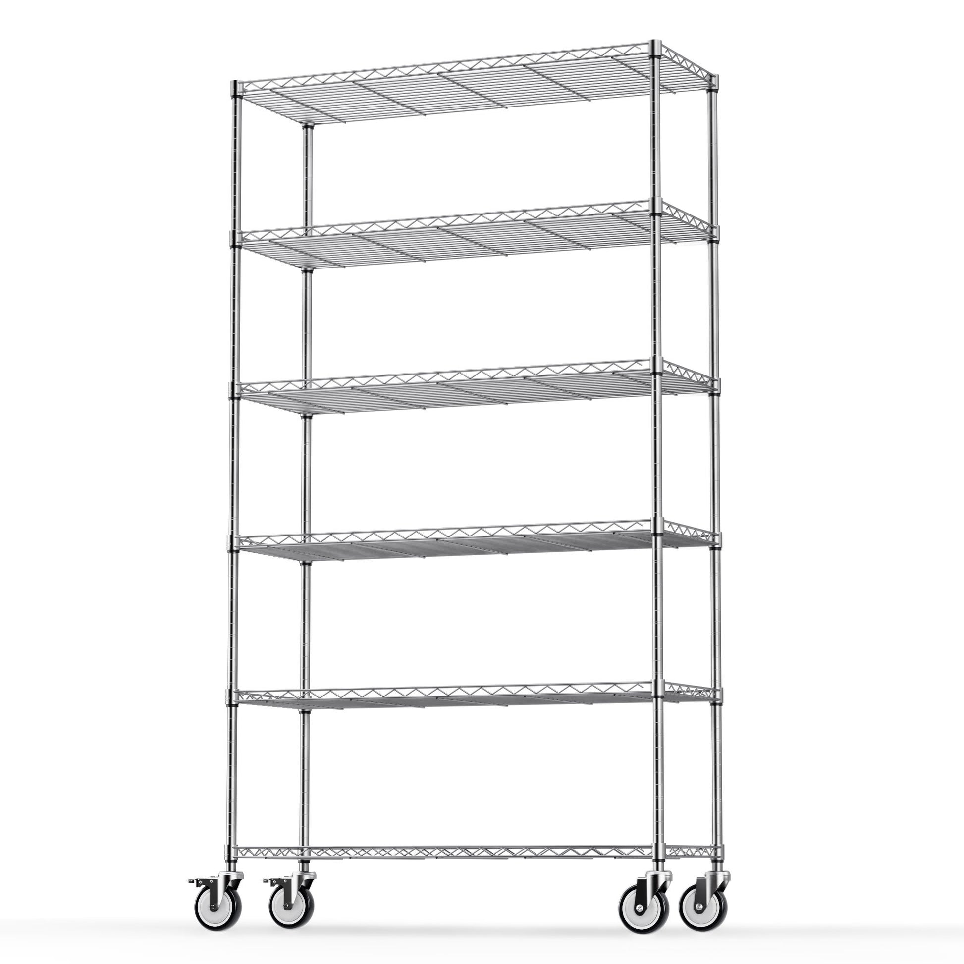 6 Tier Shelf Wire Shelving Unit Fence Shelf Fw 6T1848 C Lkj Chrome Iron Plastic