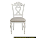 Victorian Style Antique White Desk Chair 1Pc Upholstered Cushioned Seat Traditional Craving Wooden Funiture Antique White Traditional,Victorian Side Chair Solid Wood