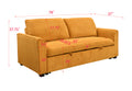 78 Inch 3 In 1 Convertible Sleeper Sofa Bed, Modern Fabric Loveseat Futon Sofa Couch W Pullout Bed, Small Beautiful Seat Lounge Sofa W Reclining Backrest, Furniture For Living Room, Yellow Light Brown Wood Primary Living Space Heavy Duty Eucalyptus 3