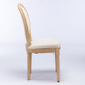 French Style Solid Wood Frame Antique Painting Linen Fabric Back Dining Chair,Set Of 2,Beige,Sw1845Bg Beige Dining Room American Design,French,French Country Rubberwood Foam Fabric
