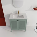 30 Inch Freestanding Bathroom Vanity With Ceramic Sink Mint Green 2 Bathroom Freestanding Modern Steel