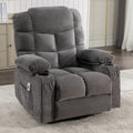 Massage Rocker Recliner Chair Rocking Chairs For Adults Oversized With 2 Cup Holders, Usb Charge Port Soft Features A Manual Massage And Heat. A B Grey Grey Soft Heavy Duty Foam Metal & Wood