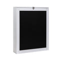 Floating Wall Mounted Table, Foldable Desk With Storage Shelves And Blackboard Black White White Black Mdf