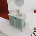 30 Inch Freestanding Bathroom Vanity With Ceramic Sink Mint Green 2 Bathroom Freestanding Modern Steel