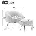 Orisfur. Modern Comfy Leisure Accent Chair, Teddy Short Plush Particle Velvet Armchair With Ottoman For Living Room Grey Foam Altay Velvet