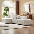 Soft Corduroy Sectional Modular Sofa Set, Small L Shaped Chaise Couch For Living Room, Apartment, Office, Beige Beige Fabric