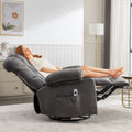 Massage Rocker Recliner Chair Rocking Chairs For Adults Oversized With 2 Cup Holders, Usb Charge Port Soft Features A Manual Massage And Heat. A B Grey Grey Soft Heavy Duty Foam Metal & Wood