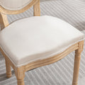 French Style Solid Wood Frame Antique Painting Linen Fabric Back Dining Chair,Set Of 2,Beige,Sw1845Bg Beige Dining Room American Design,French,French Country Rubberwood Foam Fabric