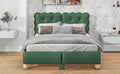 Full Size Upholstered Platform Bed With Support Legs,Green Green Upholstered