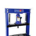 Hydraulic 12 Ton H Frame Garage Floor Adjustable Shop Press With Plates, 12T, Blue Blue Steel