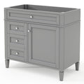 36'' Bathroom Vanity Without Top Sink, Modern Bathroom Storage Cabinet With 2 Drawers And A Tip Out Drawer, Solid Wood Frame Not Include Basin Sink 3 Grey 1 1 Adjustable Hinges Bathroom Freestanding Solid Wood Mdf Painted