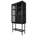 Industrial Cabinet Cupboard With 2 Metal Mesh Doors Adjustable Shelves And Feet Bottom Shelf Anti Tip Dust Free Kitchen Credenza Sideboard Black Black Steel