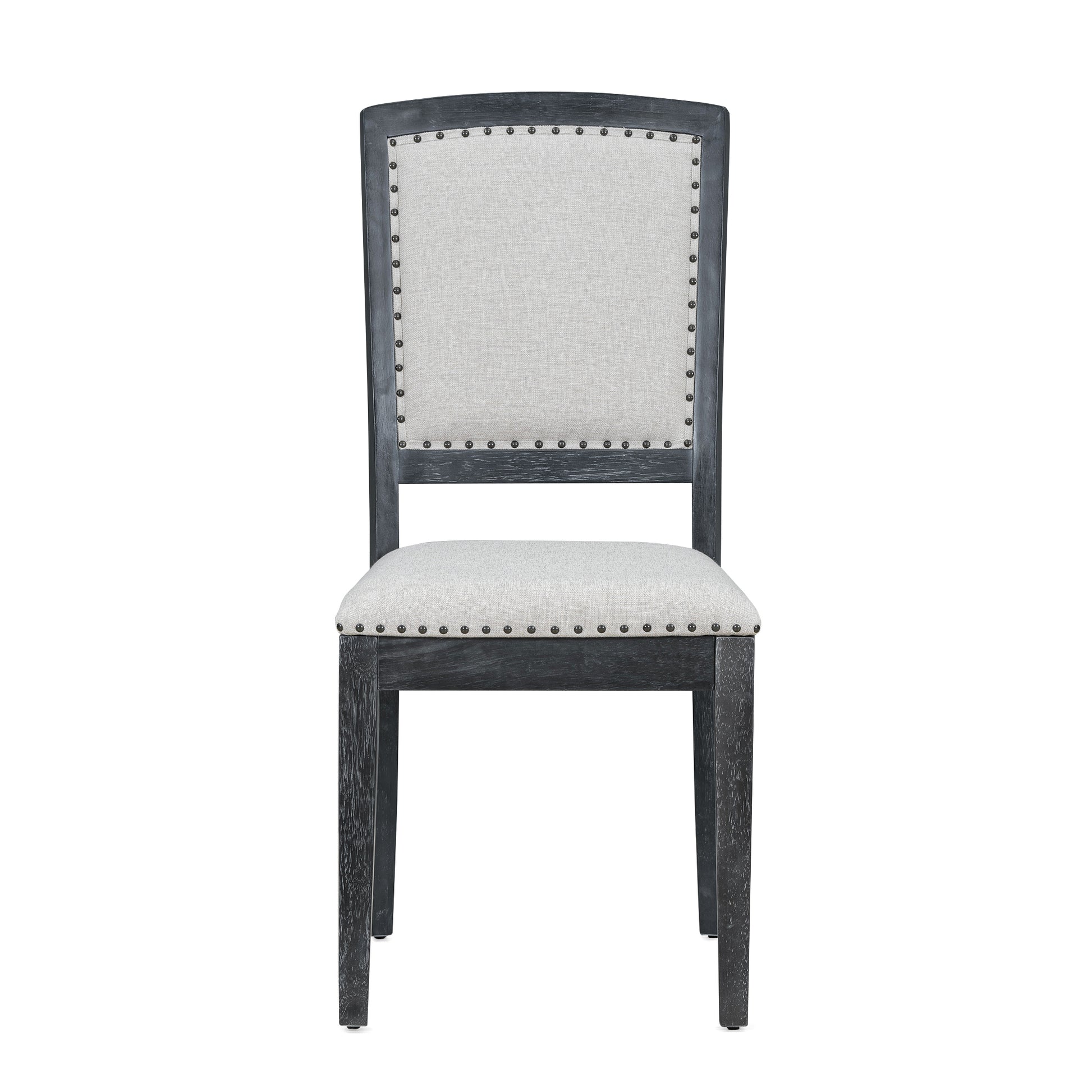 Rustic Extendable 84Inch Dining Table Set With 24Inch Removable Leaf6 Upholstered Armless Dining Chairs And 2 Padded Arm Chairs, 9 Pieces, Black Wood Dining Room Extendable Rubberwood Rectangular Dining Table With Chair Upholstered Chair Wood Black Gray