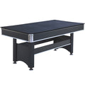 6 Ft Pool Table With Table Tennis Top Black With Blue Felt Black Blue Engineered Wood