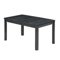 Rustic Extendable 84Inch Dining Table Set With 24Inch Removable Leaf6 Upholstered Armless Dining Chairs And 2 Padded Arm Chairs, 9 Pieces, Black Wood Dining Room Extendable Rubberwood Rectangular Dining Table With Chair Upholstered Chair Wood Black Gray