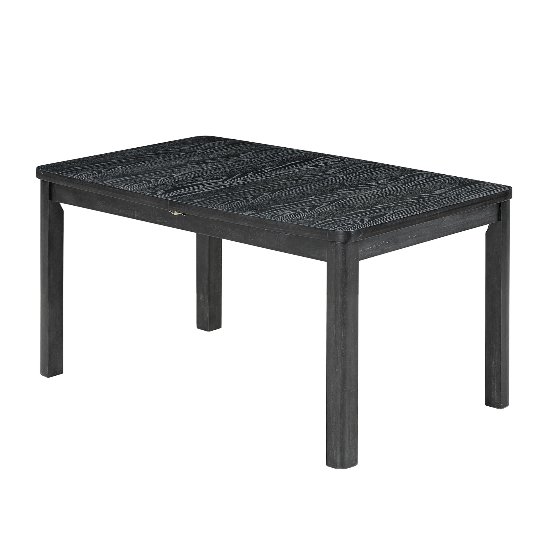 Rustic Extendable 84Inch Dining Table Set With 24Inch Removable Leaf6 Upholstered Armless Dining Chairs And 2 Padded Arm Chairs, 9 Pieces, Black Wood Dining Room Extendable Rubberwood Rectangular Dining Table With Chair Upholstered Chair Wood Black Gray