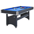 6 Ft Pool Table With Table Tennis Top Black With Blue Felt Black Blue Engineered Wood