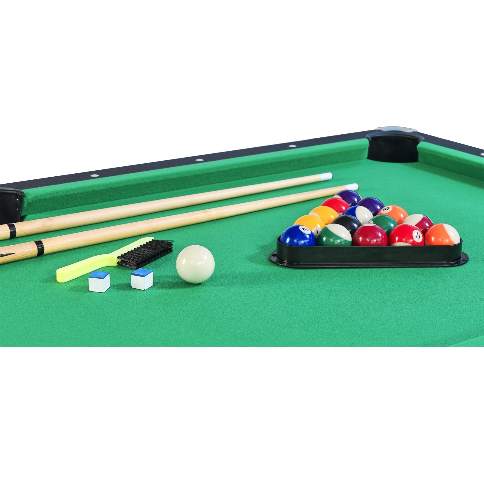 6 Ft Pool Table With Table Tennis Top Black With Green Felt Blackish Green Engineered Wood