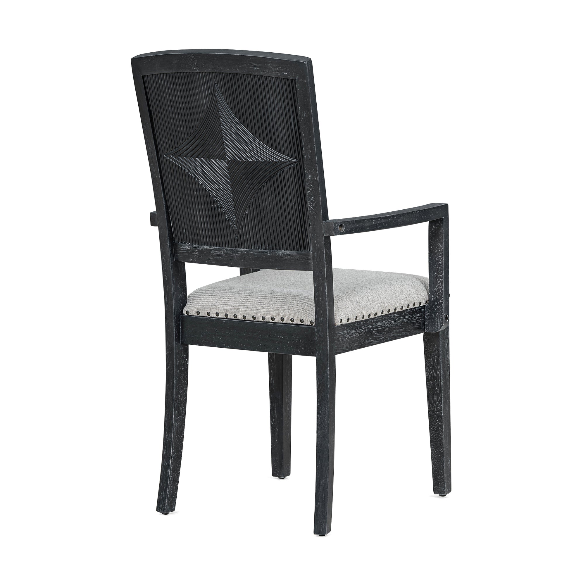 Rustic Extendable 84Inch Dining Table Set With 24Inch Removable Leaf6 Upholstered Armless Dining Chairs And 2 Padded Arm Chairs, 9 Pieces, Black Wood Dining Room Extendable Rubberwood Rectangular Dining Table With Chair Upholstered Chair Wood Black Gray