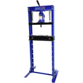 Hydraulic 12 Ton H Frame Garage Floor Adjustable Shop Press With Plates, 12T, Blue Blue Steel