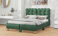 Full Size Upholstered Platform Bed With Support Legs,Green Green Upholstered