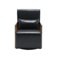 Coolmore 360 Degree Swivel Barrel Club Chair With One Pillow,Modern Comfortable Upholstered Accent Chair,Linen Accent Chair For Living Room,Bedroom Black Pu Black Pu Primary Living Space Modern Foam Pu Leather
