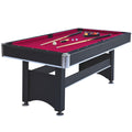 6 Ft Pool Table With Table Tennis Top Black With Red Felt Black Red Engineered Wood