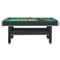 6 Ft Pool Table With Table Tennis Top Black With Green Felt Blackish Green Engineered Wood