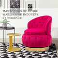 360 Degree Swivel Cuddle Barrel Accent Storage Chairs, Round Armchairs With Wide Upholstered, Fluffy Velvet Fabric Chair For Living Room, Bedroom, Office, Waiting Rooms Red Primary Living Space Foam Velvet