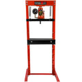 Steel H Frame Hydraulic Garage Shop Floor Press With Stamping Plates, With A Pressure Gauge,12 Ton 24,000 Lb Capacity, Red Red Steel