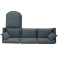 107.87'Sectional Sofa Couch With 1 Ottoman,Seat Cushion And Back Cushion Removable Dark Gray Polyester