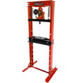 Steel H Frame Hydraulic Garage Shop Floor Press With Stamping Plates, With A Pressure Gauge,12 Ton 24,000 Lb Capacity, Red Red Steel