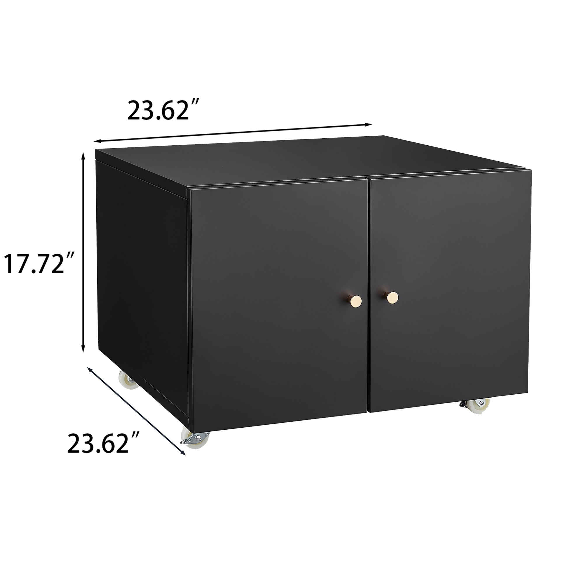 Office Furniture Copier Cabinet Black 2 Door Steel Copier Stand Mobile Pedestal File Printer Stand Mobile File Cabinets Black Office Mobile Steel