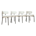 Scalable Dining Table Table Set For 4 8 Person For Dining Room,Curved Backrest Round Upholstered Soft Padded Armless Dining Chairs And Very Large Dining Room Table Kitchen Table Chair Set Black White Mdf Metal