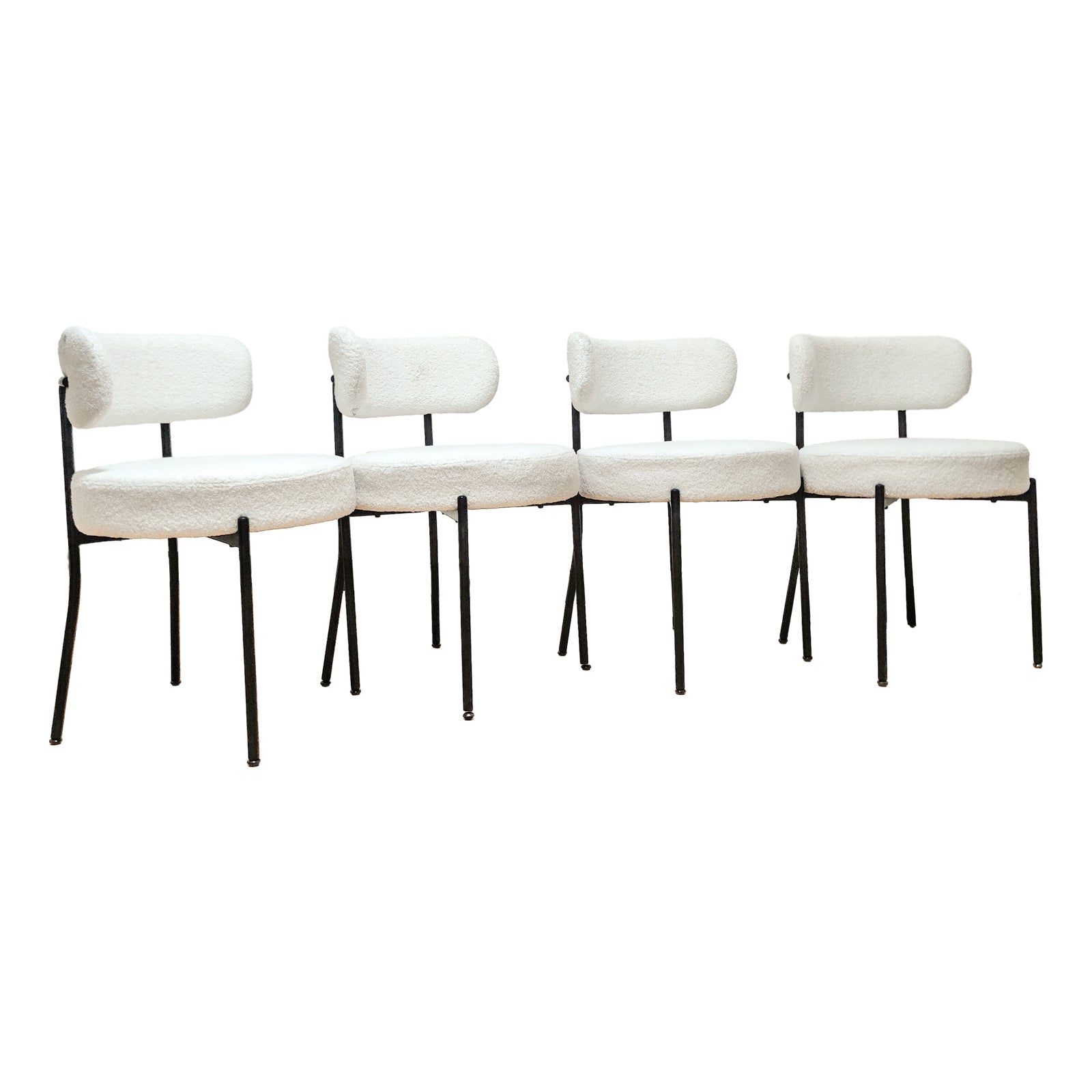 Scalable Dining Table Table Set For 4 8 Person For Dining Room,Curved Backrest Round Upholstered Soft Padded Armless Dining Chairs And Very Large Dining Room Table Kitchen Table Chair Set Black White Mdf Metal