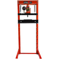 Steel H Frame Hydraulic Garage Shop Floor Press With Stamping Plates, With A Pressure Gauge,12 Ton 24,000 Lb Capacity, Red Red Steel