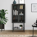 Industrial Cabinet Cupboard With 2 Metal Mesh Doors Adjustable Shelves And Feet Bottom Shelf Anti Tip Dust Free Kitchen Credenza Sideboard Black Black Steel