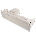 107.87'Sectional Sofa Couch With 1 Ottoman,Seat Cushion And Back Cushion Removable Beige Polyester